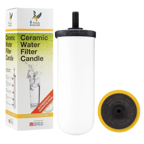 British Berkefeld 7” Ultra Fluoride Ceramic Water Filter Candles
