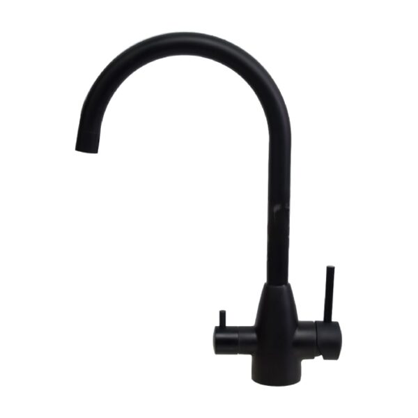 Stainless Steel 3 Way High Loop Matte Black Mixer Tap