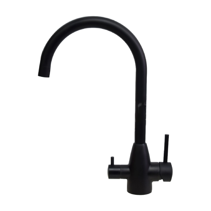Stainless Steel 3 Way High Loop Matte Black Mixer Tap