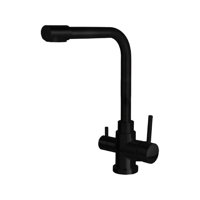 Premier Stainless Steel Standard Matte Black 3-Way Mixer Tap Long Reach