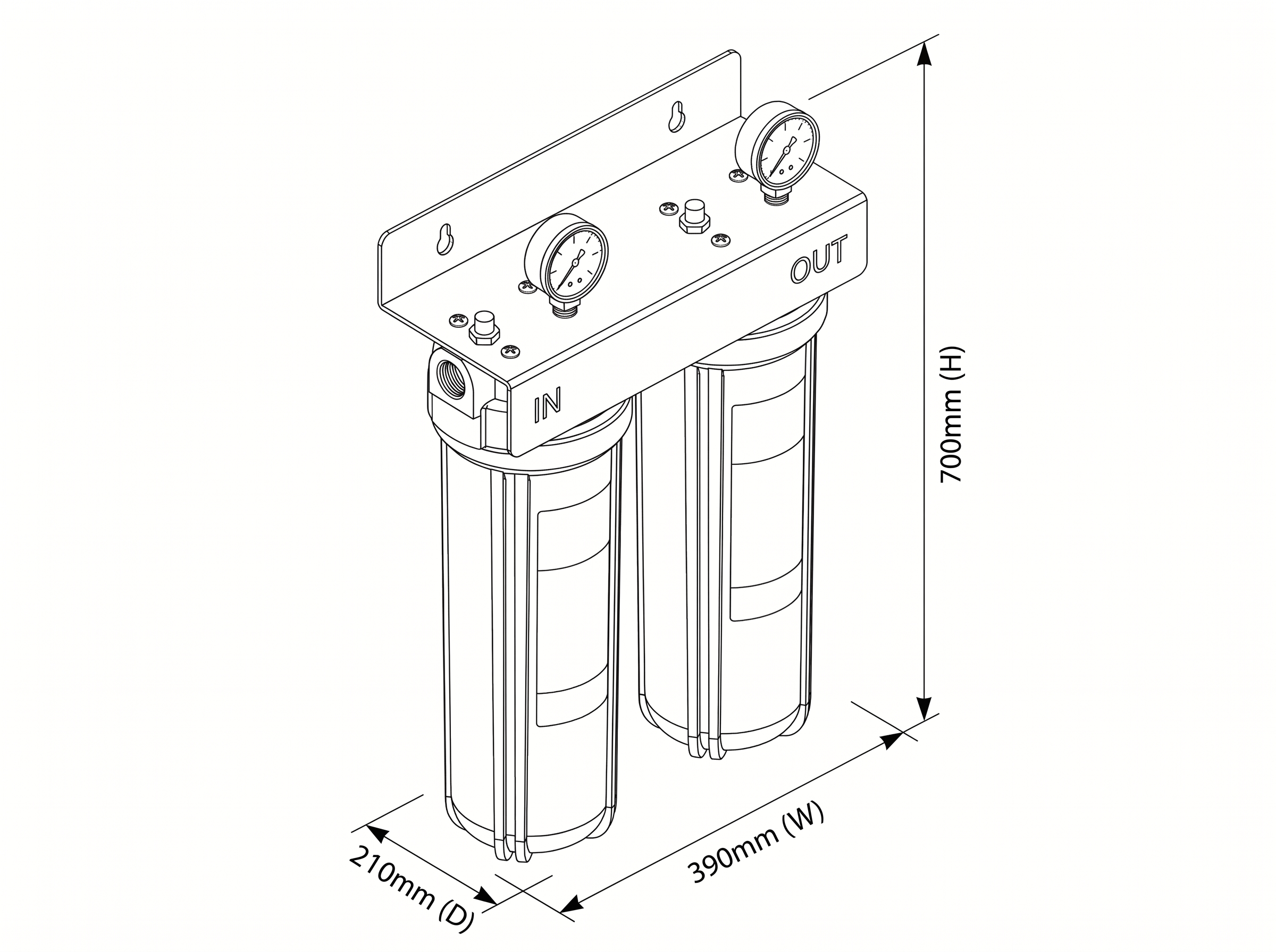 Twin Home Water Filter drawing