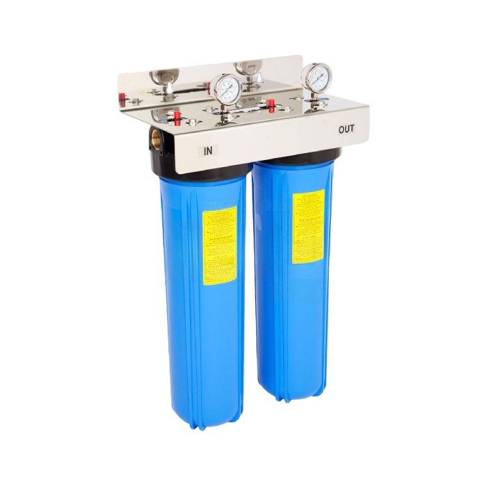 Whole House Twin 20" High Flow Water Filter - Chlorine, Chemicals & Bacteria (Town & Tank Water)
